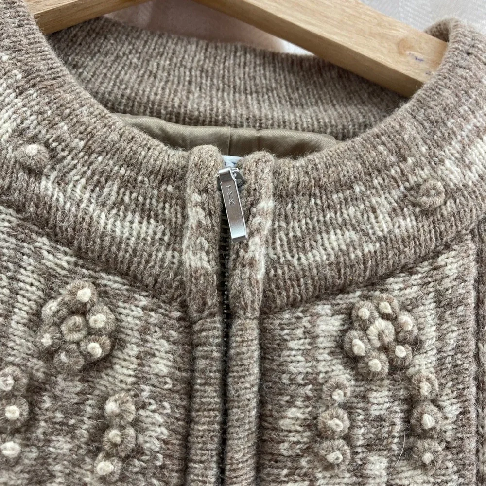 Pendleton Lambswool Blend Knit Zip Up Cardigan Sweater‎ Floral Pattern - Picture 4 of 7